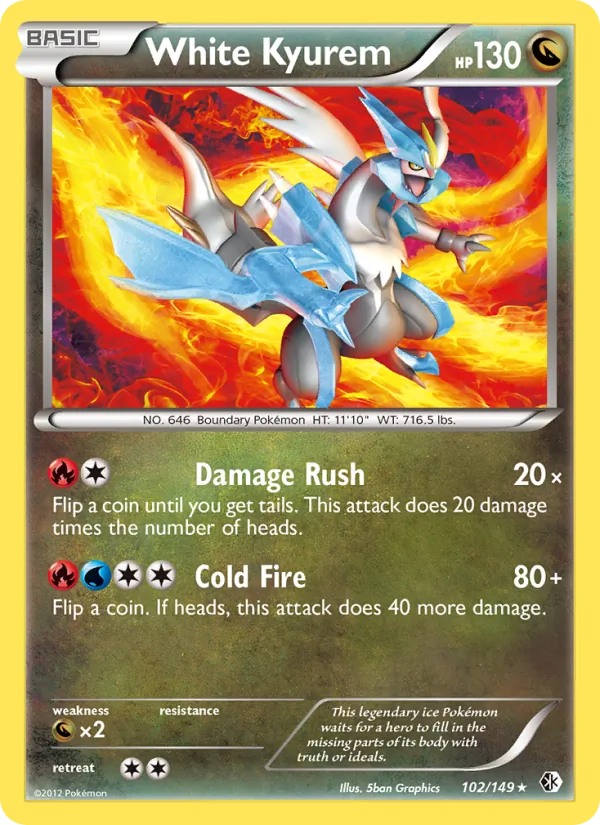 White Kyurem - Boundaries Crossed Pokemon Card
