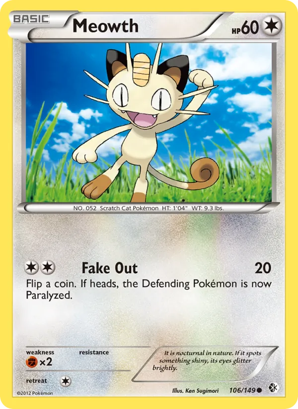 Meowth - Boundaries Crossed Pokemon Card
