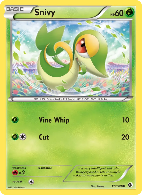 Snivy - Boundaries Crossed Pokemon Card