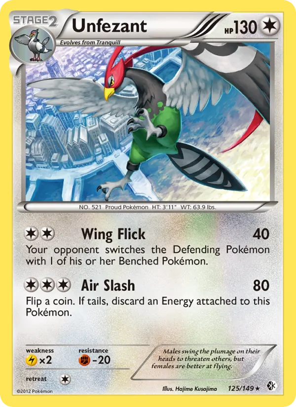Unfezant - Boundaries Crossed Pokemon Card