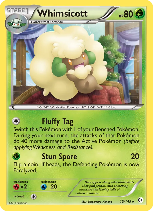 Whimsicott - Boundaries Crossed Pokemon Card