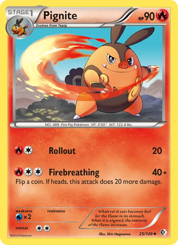 Pignite - Boundaries Crossed Pokemon Card