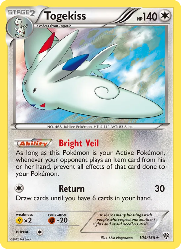 Togekiss - Plasma Storm Pokemon Card