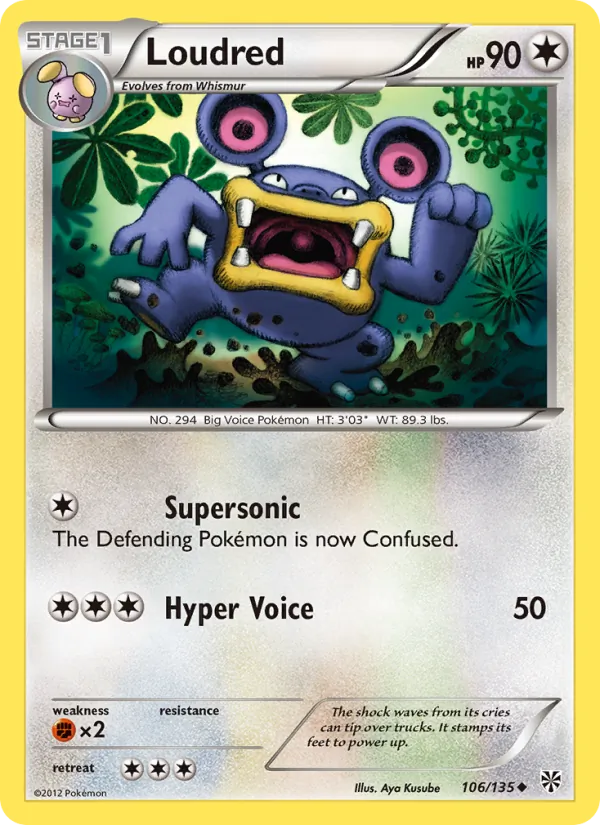 Loudred - Plasma Storm Pokemon Card