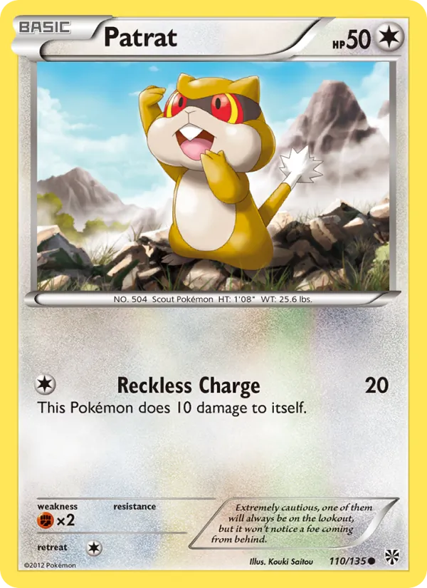 Patrat - Plasma Storm Pokemon Card