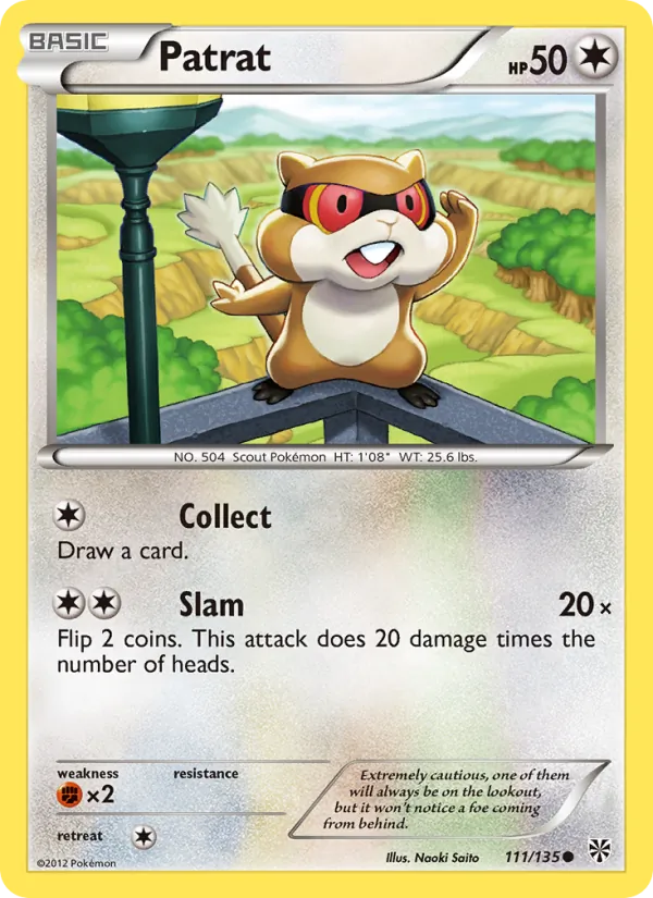 Patrat - Plasma Storm Pokemon Card
