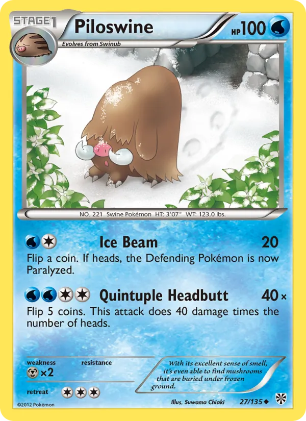 Piloswine - Plasma Storm Pokemon Card