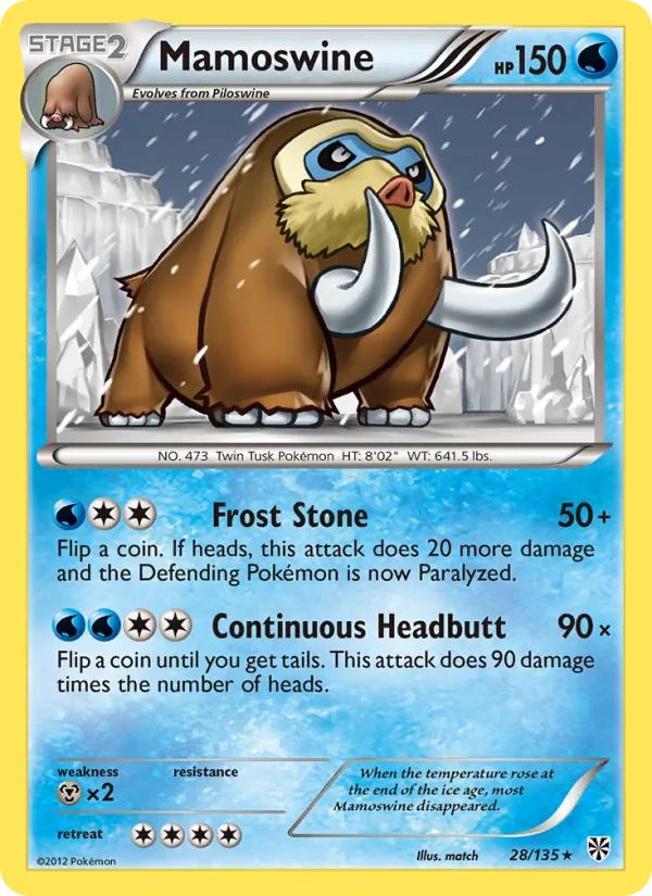 Mamoswine - Plasma Storm Pokemon Card