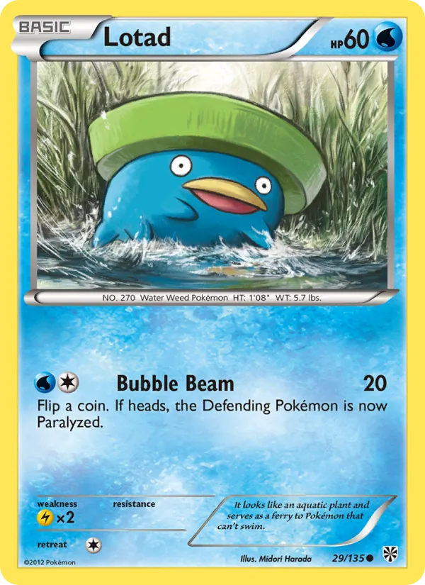 Lotad - Plasma Storm Pokemon Card