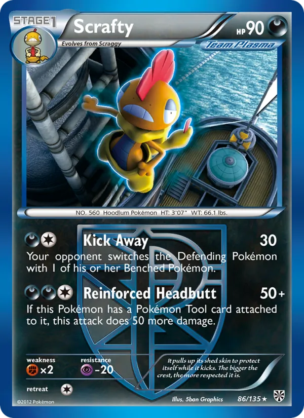 Scrafty - Plasma Storm Pokemon Card