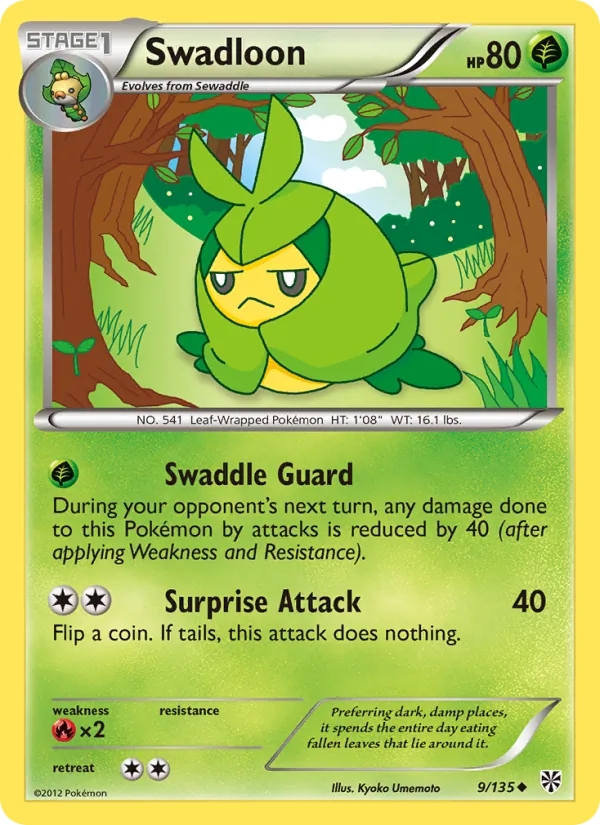 Swadloon - Plasma Storm Pokemon Card