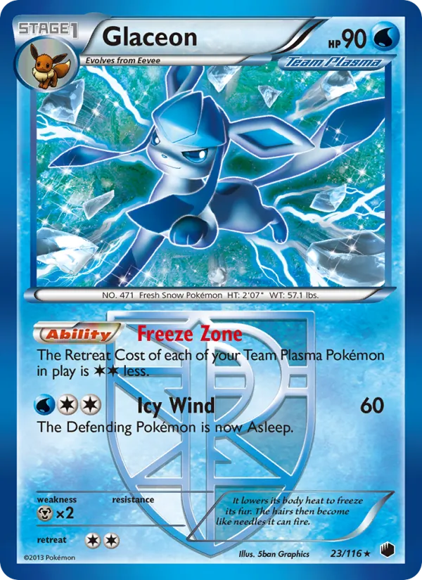 Glaceon - Plasma Freeze Pokemon Card