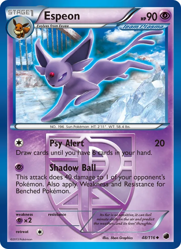 Espeon - Plasma Freeze Pokemon Card