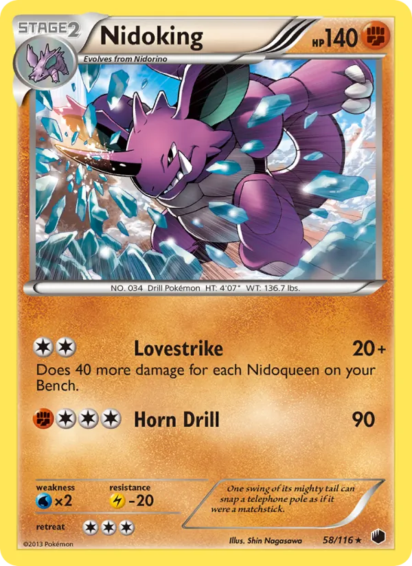 Nidoking - Plasma Freeze Pokemon Card