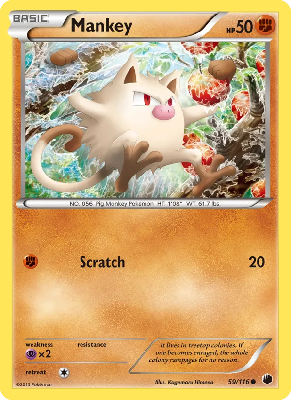 Mankey - Plasma Freeze Pokemon Card