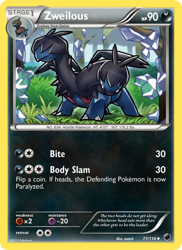 Zweilous - Plasma Freeze Pokemon Card