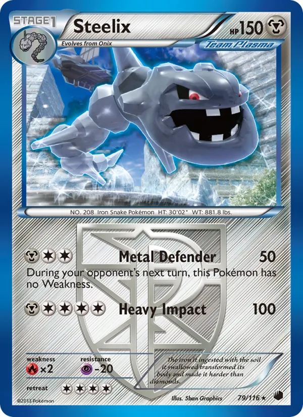 Steelix - Plasma Freeze Pokemon Card