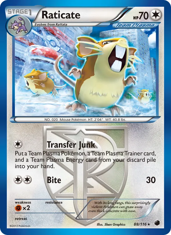 Raticate - Plasma Freeze Pokemon Card