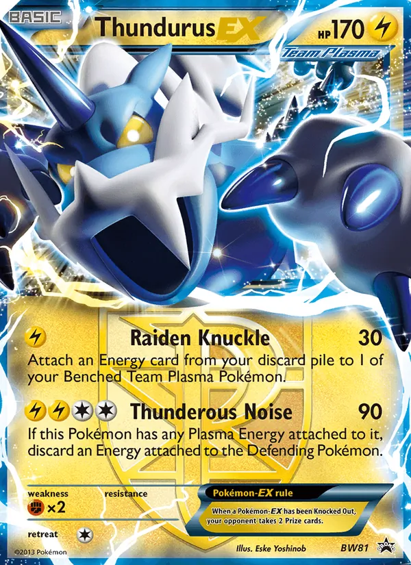 Thundurus-EX - BW Black Star Promos Pokemon Card