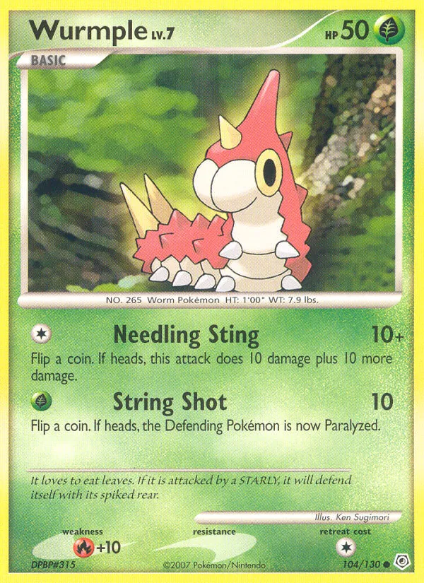 Wurmple - Diamond & Pearl Pokemon Card