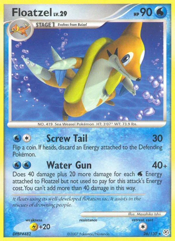 Floatzel - Diamond & Pearl Pokemon Card