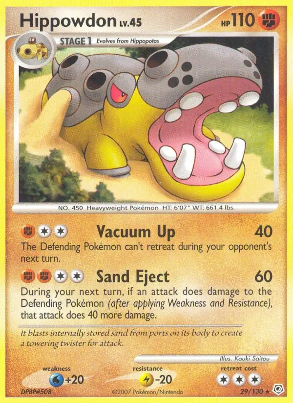 Hippowdon - Diamond & Pearl Pokemon Card