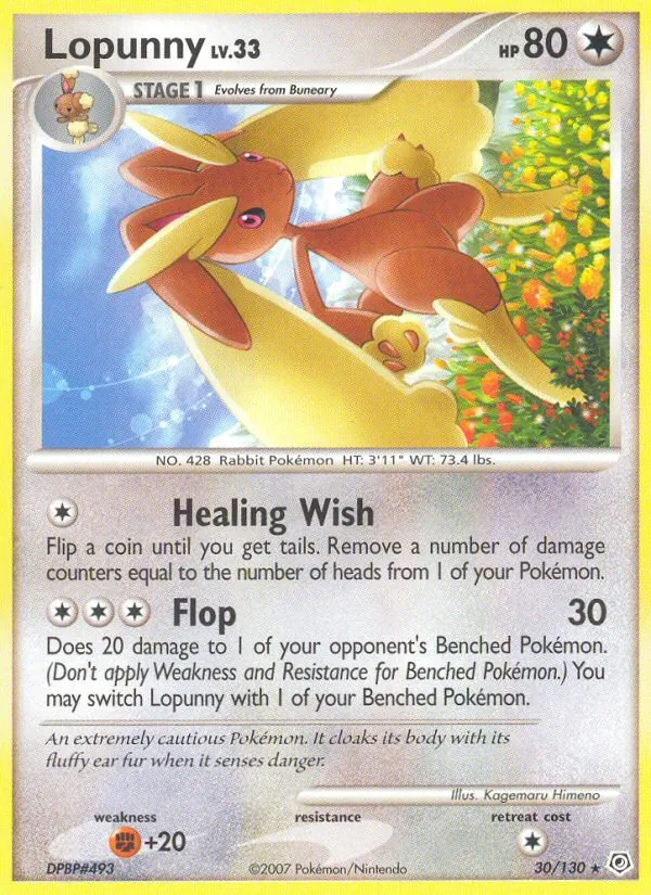 Lopunny - Diamond & Pearl Pokemon Card
