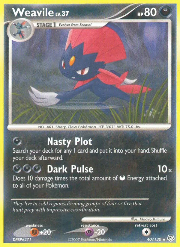 Weavile - Diamond & Pearl Pokemon Card