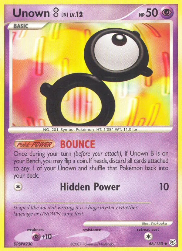 Unown B - Diamond & Pearl Pokemon Card