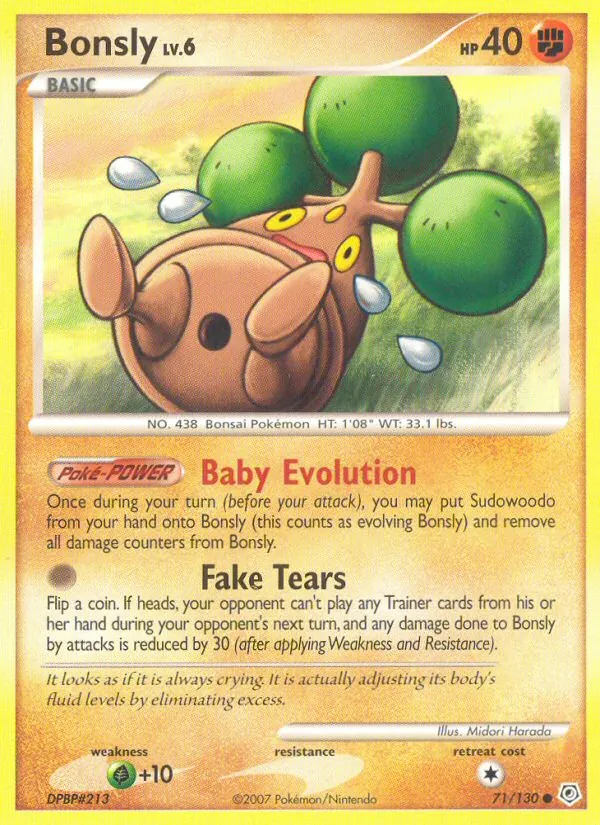 Bonsly - Diamond & Pearl Pokemon Card