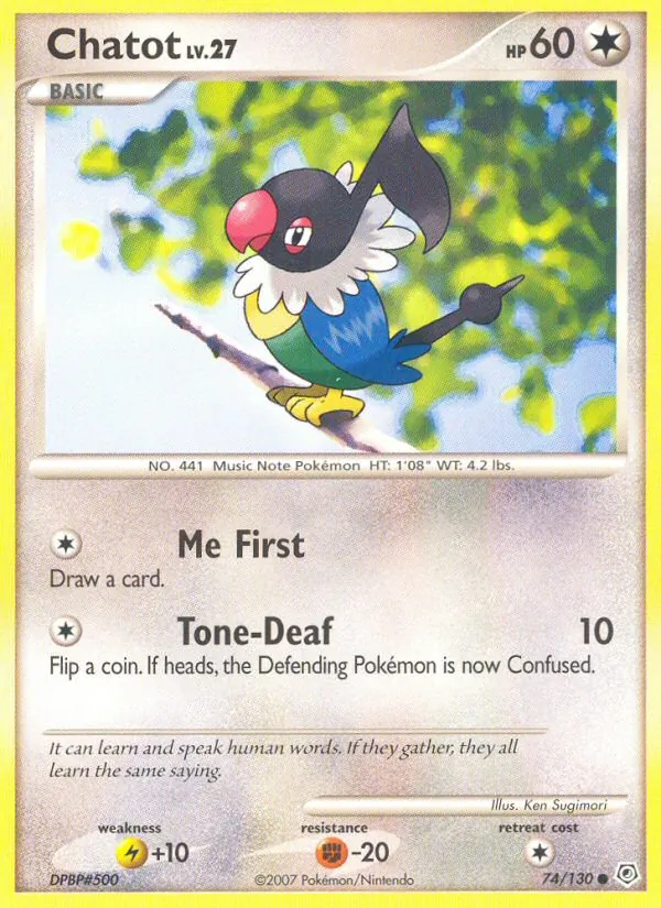 Chatot - Diamond & Pearl Pokemon Card