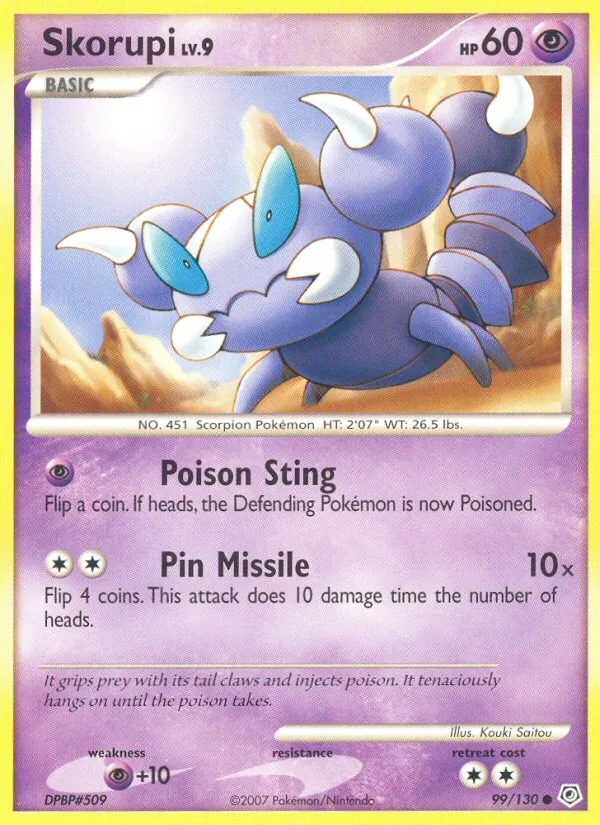 Skorupi - Diamond & Pearl Pokemon Card