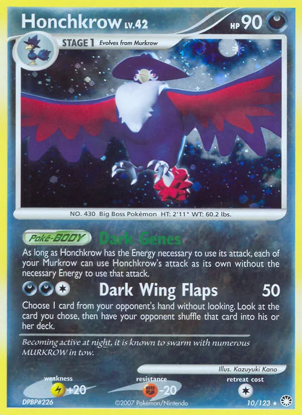 Honchkrow - Mysterious Treasures Pokemon Card