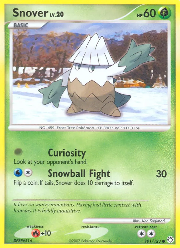 Snover - Mysterious Treasures Pokemon Card