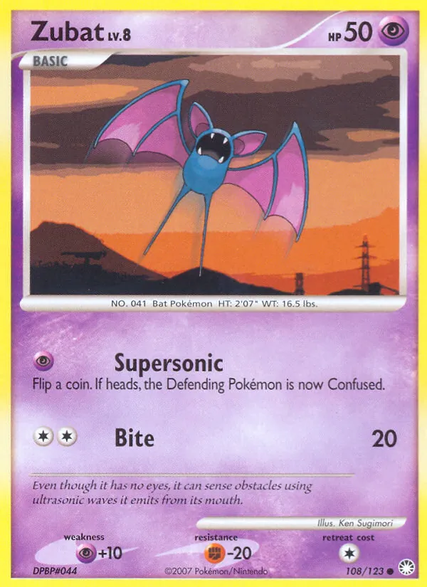 Zubat - Mysterious Treasures Pokemon Card