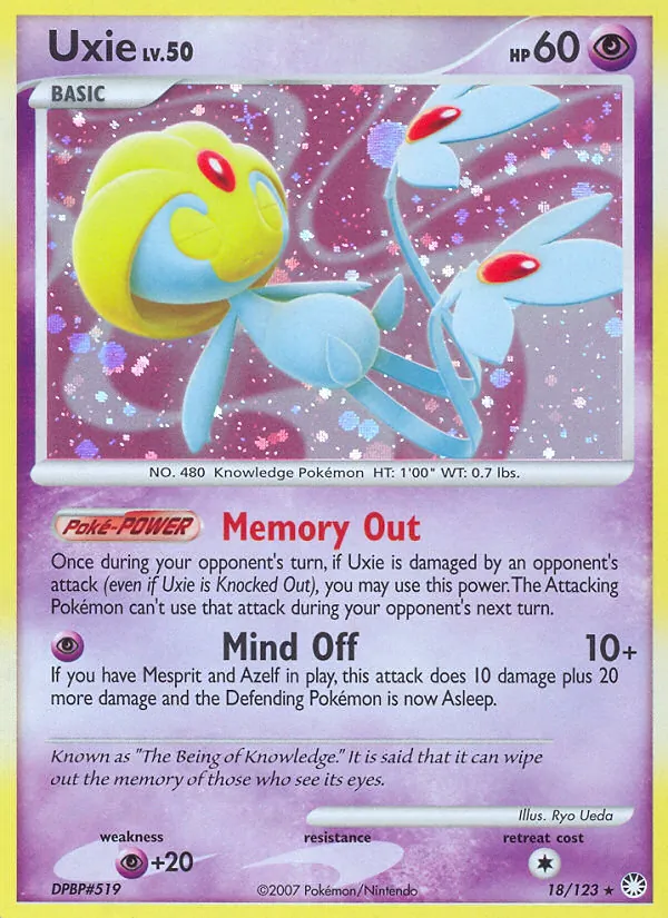 Uxie - Mysterious Treasures Pokemon Card
