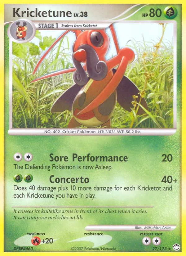 Kricketune - Mysterious Treasures Pokemon Card