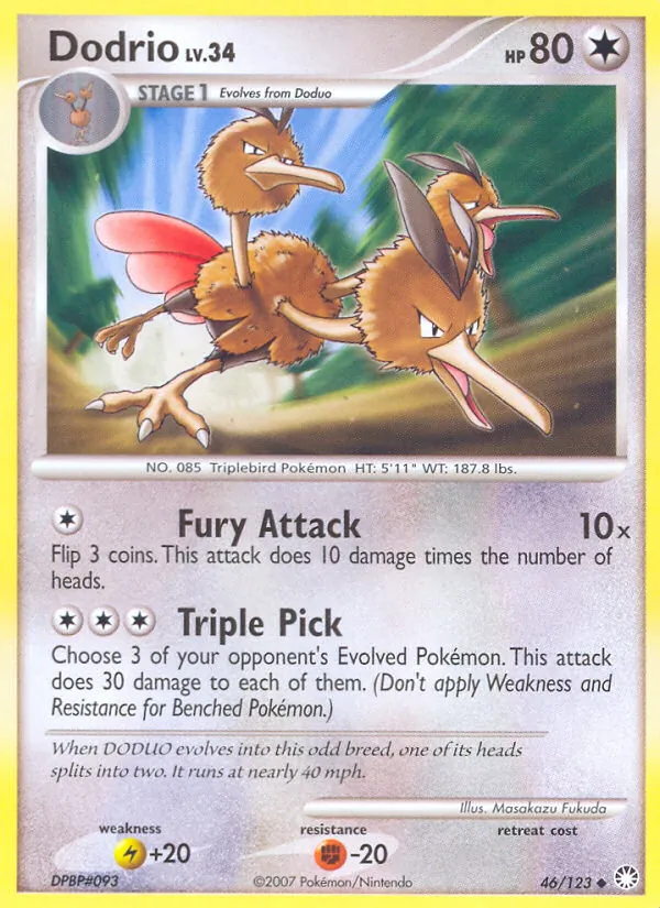 Dodrio - Mysterious Treasures Pokemon Card