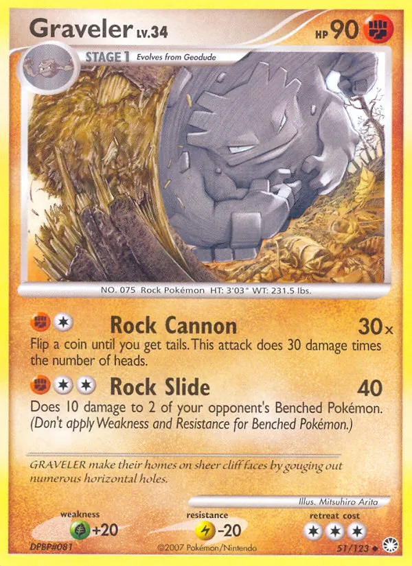 Graveler - Mysterious Treasures Pokemon Card