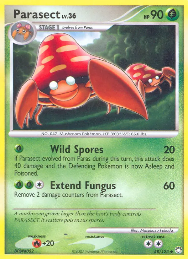 Parasect - Mysterious Treasures Pokemon Card