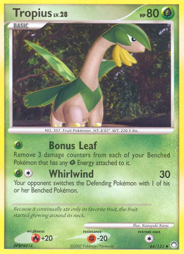 Tropius - Mysterious Treasures Pokemon Card