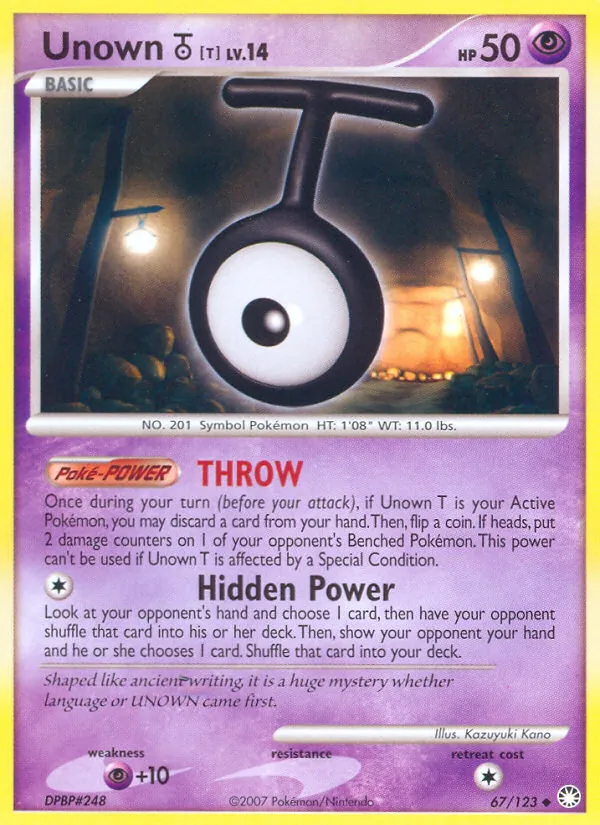Unown T - Mysterious Treasures Pokemon Card