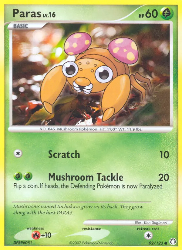 Paras - Mysterious Treasures Pokemon Card