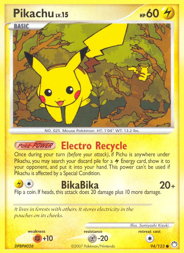Pikachu - Mysterious Treasures Pokemon Card