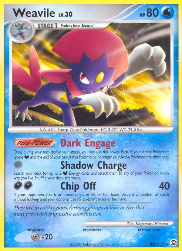Weavile - Secret Wonders Pokemon Card