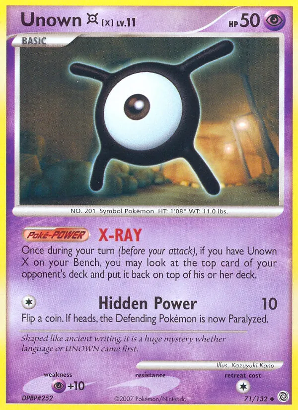 Unown X - Secret Wonders Pokemon Card