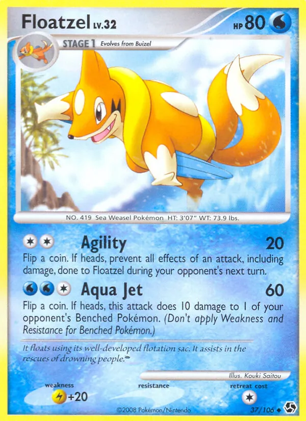 Floatzel - Great Encounters Pokemon Card