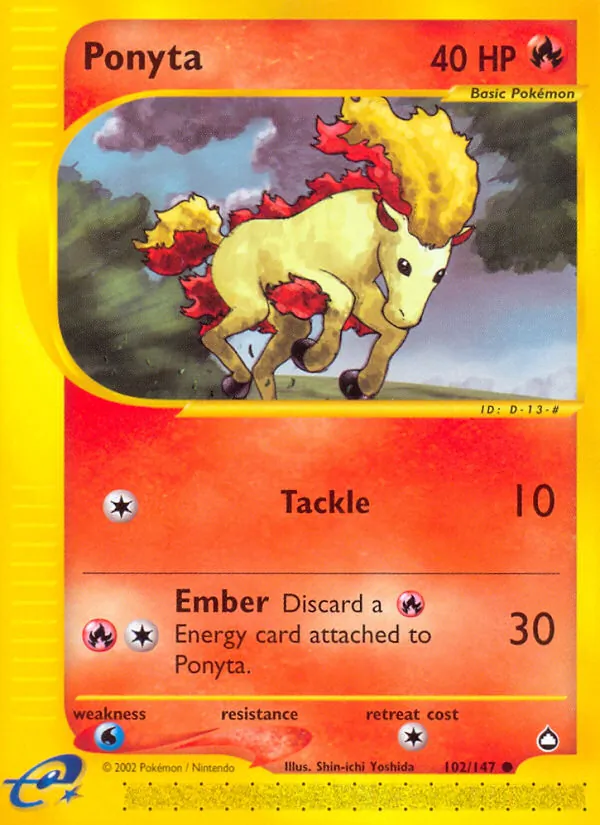 Ponyta - Aquapolis Pokemon Card