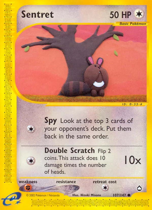 Sentret - Aquapolis Pokemon Card