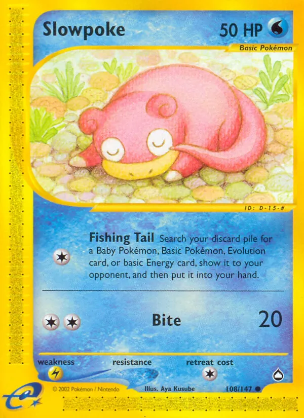 Slowpoke - Aquapolis Pokemon Card